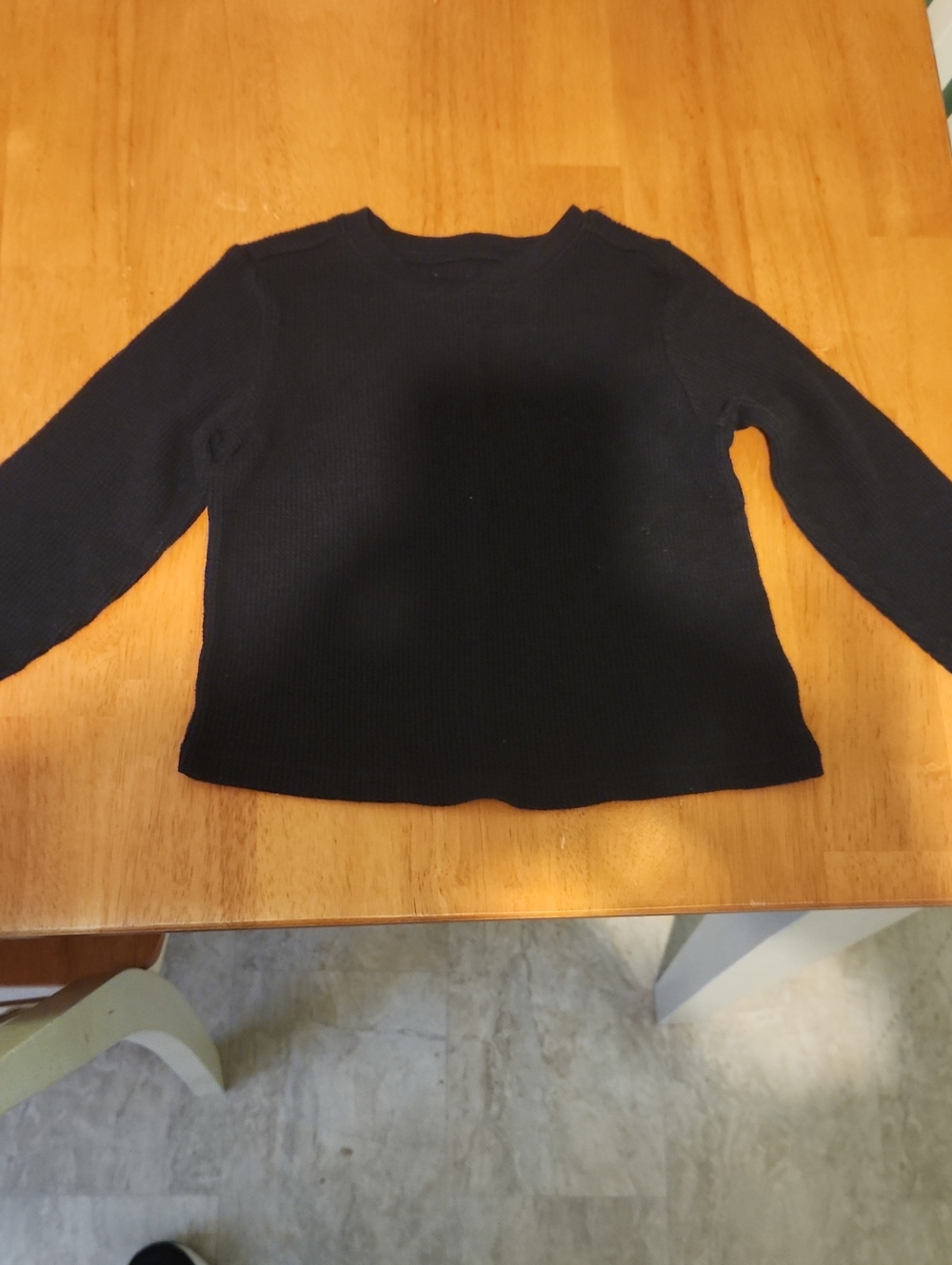 Old Navy Black Long-Sleeve Ribbed Tee for Kids